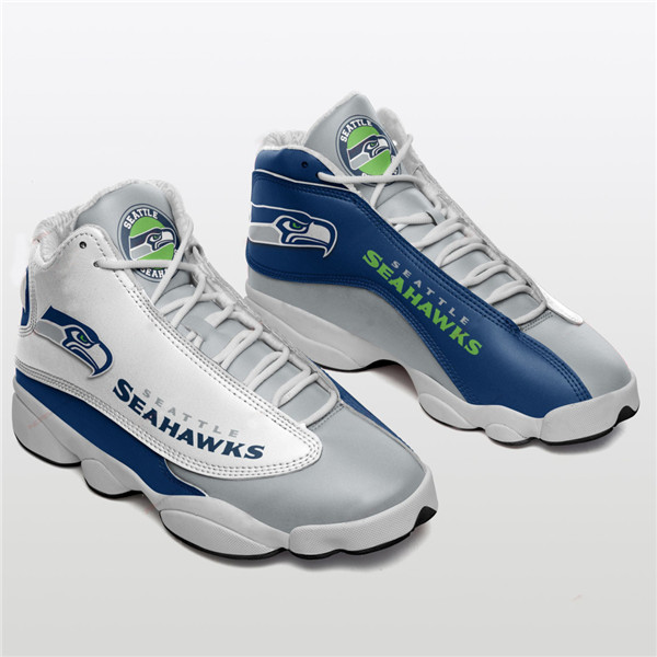 Women's Seattle Seahawks AJ13 Series High Top Leather Sneakers 002